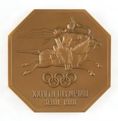 Lot #7133  Seoul 1988 Summer Olympics Press Participation Medal - Image 1