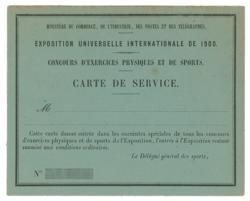 Lot #7007  Paris 1900 Olympics Passes