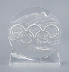Lot #7137  Albertville 1992 Winter Olympics Lalique Paperweight - Image 1