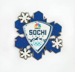 Lot #7185  Sochi 2014 Winter Olympics Space Flown Snowflake Pin - Image 1