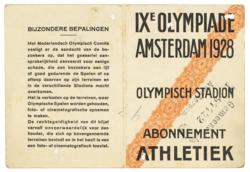 Lot #7031 Tug Wilson's Amsterdam 1928 Summer Olympics Ticket - Image 2