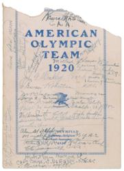 Lot #7026 Tug Wilson's Antwerp 1920 Olympics American Team 'Farewell Gathering' Multi-signed Program - Image 1