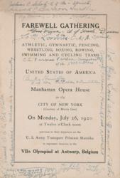 Lot #7026 Tug Wilson's Antwerp 1920 Olympics American Team 'Farewell Gathering' Multi-signed Program - Image 3