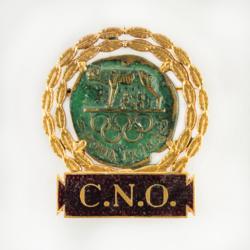 Lot #7071 Tug Wilson's Rome 1960 Summer Olympics National Olympic Committee Badge - Image 1