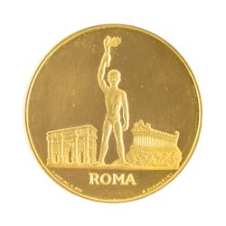 Lot #7070 Tug Wilson's Rome 1960 Summer Olympics Gold Olympiade Medal - Image 2