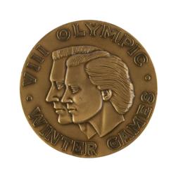 Lot #7065  Squaw Valley 1960 Winter Olympics Unawarded Bronze Winner's Medal and Case - Image 1