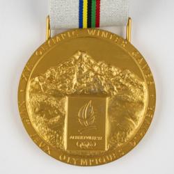 Lot #7138  Albertville 1992 Winter Olympics Sample Gold Winner's Medal for Demonstration Sports - Image 2