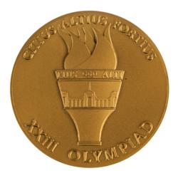 Lot #7125  Los Angeles 1984 Summer Olympics Participation Medal with Case - Image 1