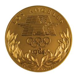 Lot #7125  Los Angeles 1984 Summer Olympics Participation Medal with Case - Image 2