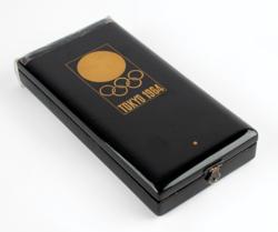 Lot #7081  Tokyo 1964 Summer Olympics ID Card, Participation Medal, and Gold Medal Case - Image 4