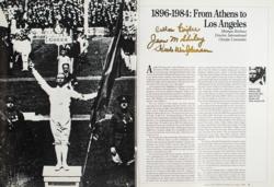 Lot #7206  Games of the 23rd Olympiad Deluxe Signed Book - Image 1