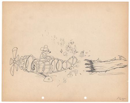 Lot #513 Mickey Mouse production drawings from The Mail Pilot Production Drawings - Image 1