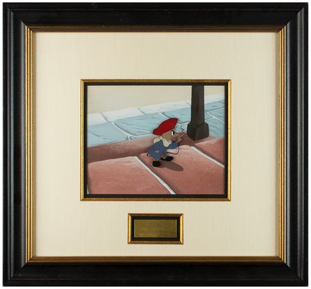 Lot #529 Amos production cel and custom background set-up from Ben and Me Production Cel - Image 2