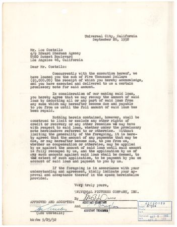 Lot #985 Lou Costello - Image 1