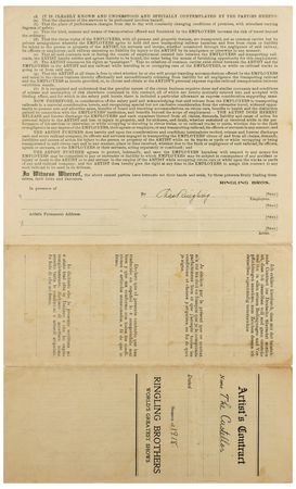Lot #116 Charles Ringling Signed Document - Image 1
