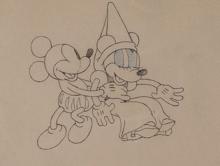 Lot #578 Mickey and Minnie Mouse production drawing from Ye Olden Days Production Drawing - Image 1