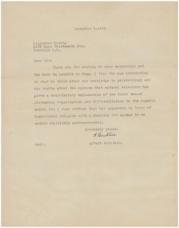 Lot #18 Albert Einstein: Arguments in favor of