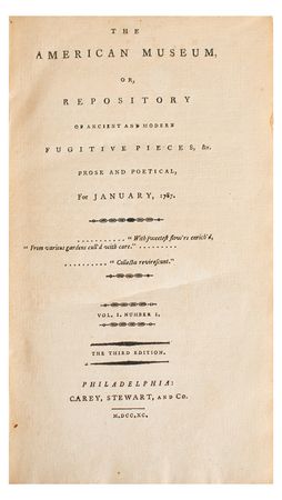 Lot #241 The American Museum: Complete run of The American Museum, published by Mathew Carey from 1787 to 1792 - Image 2