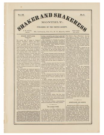 Lot #125 Susan B. Anthony Case: Shaker and Shakeress Monthly Magazine - Image 1