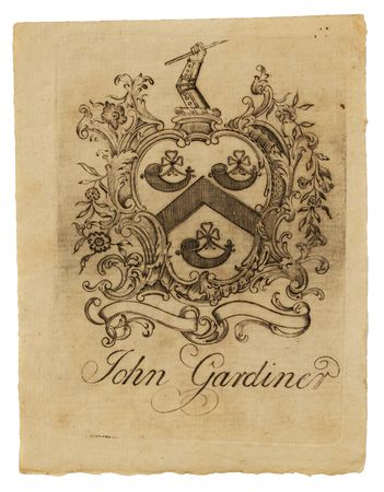 Lot #11 [Paul Revere]: Rare bookplate engraved by Paul Revere - Image 1