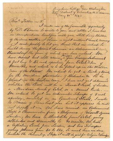 Lot #60 James Curley and Georgetown Observatory Handwritten Letter Signed - Image 1