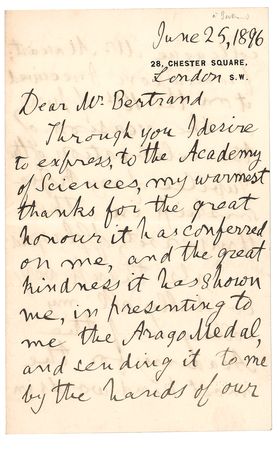 Lot #130 William Thomson, 1st Baron Kelvin Handwritten Letter Signed - Image 1