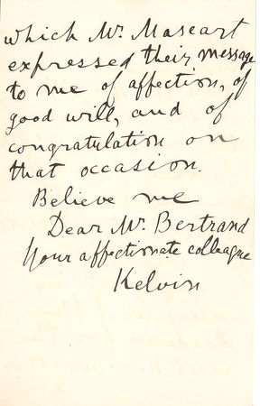 Lot #130 William Thomson, 1st Baron Kelvin Handwritten Letter Signed - Image 3