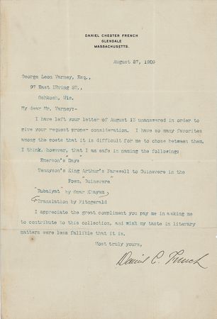 Lot #231 Daniel Chester French - Image 1