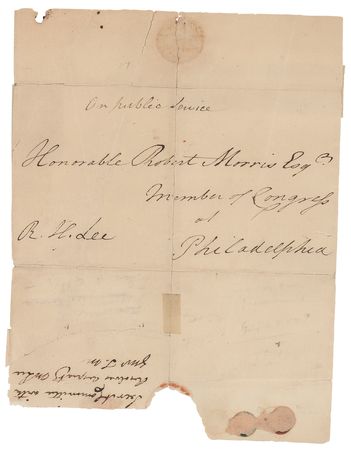 Lot #2 Richard Henry Lee: Envelope addressed to a fellow signer of the Declaration of Independence - Image 1