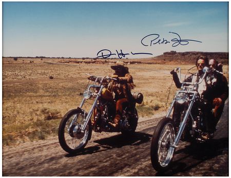 Lot #444 Easy Rider: Fonda and Hopper Signed Photograph - Image 1