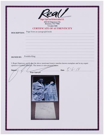 Lot #313 Freddie King Signature - Image 3