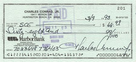 Lot #209 Charles Conrad Checks - Image 3