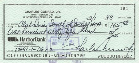 Lot #209 Charles Conrad Checks - Image 4