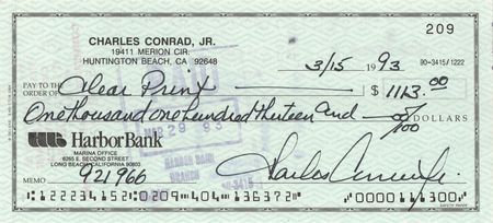 Lot #209 Charles Conrad Checks - Image 5