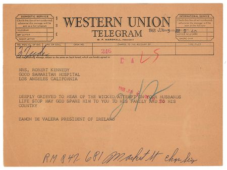 Lot #91 Robert F. Kennedy Assassination Telegrams - Image 2