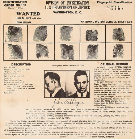 Lot #35 John Dillinger Wanted Poster - Image 2