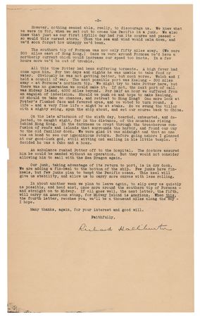 Lot #78 Richard Halliburton: The final letter from Halliburton's ill-fated Sea Dragon expedition - Image 3