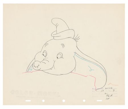 Lot #594 Dumbo and bubbles (4) production drawings from Dumbo Production Drawings - Image 1