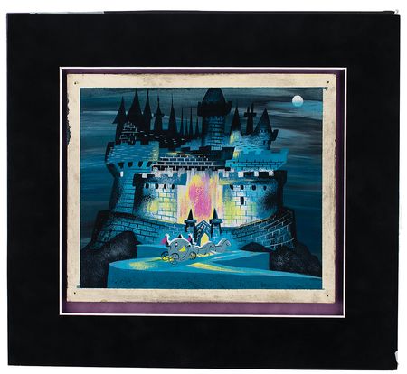 Lot #526 Mary Blair concept painting from Cinderella: Awesome depiction of the iconic Disney castle, brought to life for Cinderella by the brilliant Mary Blair - Image 2