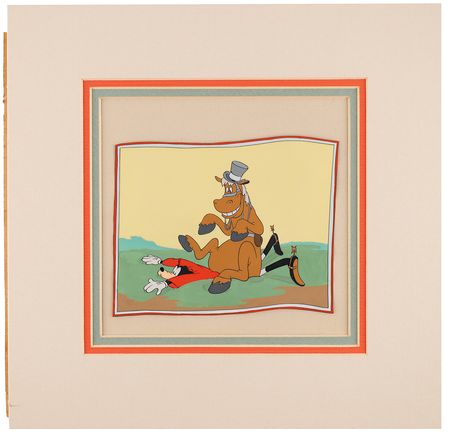 Lot #596 Goofy and Horse production cel and production background from How to Ride a Horse Production Cel and Production Background - Image 2