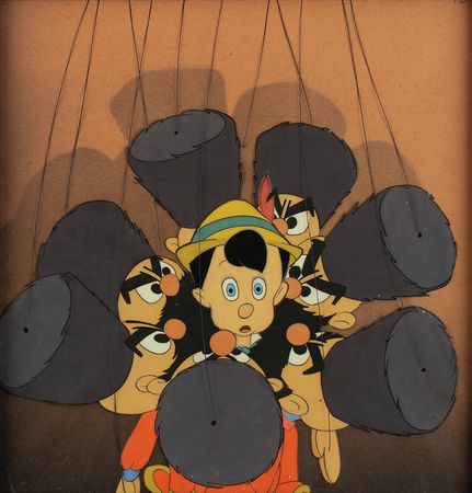 Lot #521 Pinocchio and Cossack puppets production cel from Pinocchio Production Cel - Image 1