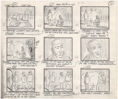 Lot #559 Jonny Quest complete storyboard from the episode The Werewolf of the Timberland Complete Storyboard - Image 2