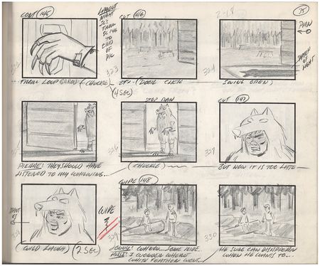 Lot #559 Jonny Quest complete storyboard from the episode The Werewolf of the Timberland Complete Storyboard - Image 5