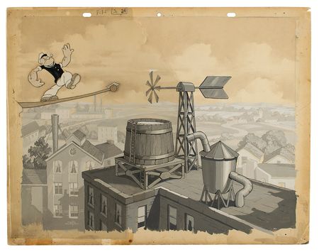 Lot #507 Popeye production key master background set-up from Olive's Sweepstake Ticket Production Key Master Background Set-Up - Image 1