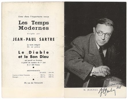 Lot #250 Jean-Paul Sartre Program - Image 1