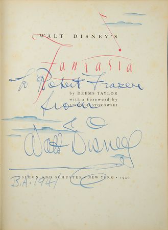 Lot #498 Walt Disney: Stunning first edition Fantasia book, signed by Disney during his visit to Buenos Aires - Image 2