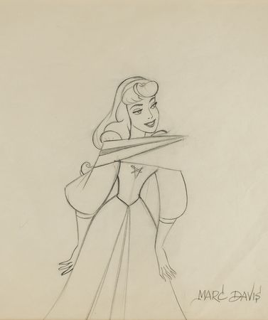 Lot #543 Marc Davis production drawing of Briar Rose from Sleeping Beauty Production Drawing - Image 1