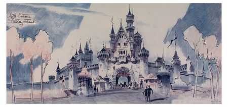 Lot #568 Herb Ryman print of Sleeping Beauty's Castle from the Disneyland Hotel Print - Image 1