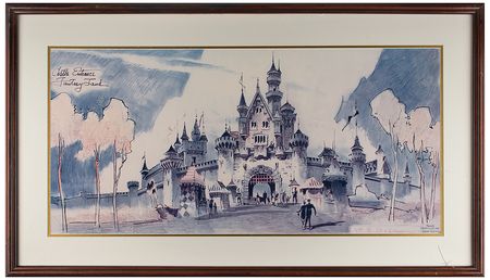 Lot #568 Herb Ryman print of Sleeping Beauty's Castle from the Disneyland Hotel Print - Image 2