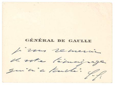 Lot #63 Charles de Gaulle Signed Note - Image 1